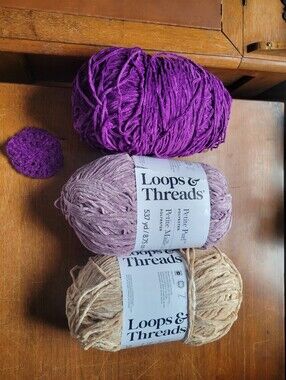 Lot Of 3 Loops & Threads Petite Purl polyester yarn